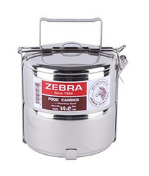 FOOD CARRIER - ZEBRA STAINLESS STEEL - 2 TIER - 14CM