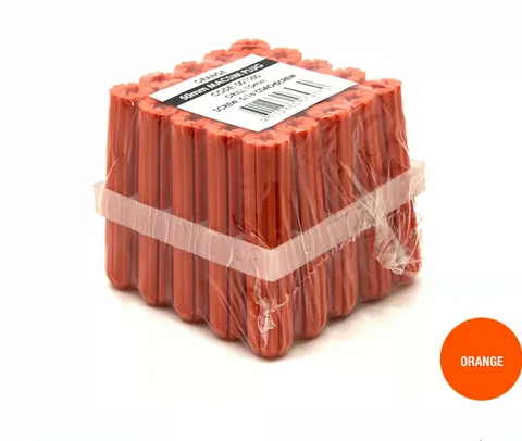 WALL PLUGS - ORANGE - 10mm x 50mm - Pk25