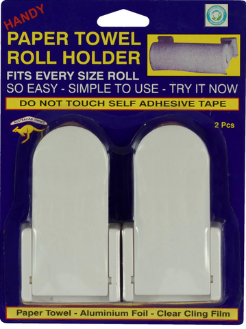 PAPER TOWEL ROLL HOLDER - PLASTIC - ADHESIVE - FITS ALL SIZES