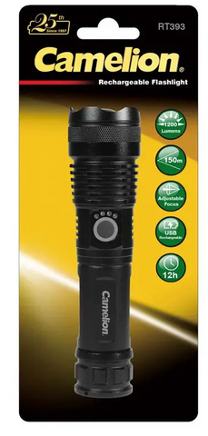 TORCH - RECHARGEABLE - ADJUSTABLE FOCUS - 1200 LUMENS - CAMELION