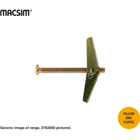 WALL TOGGLE - SPRING TOGGLE - 3mm x 75mm - MACSIM - 1 PACK