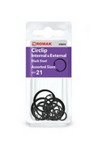 CIRCLIPS - INTERNAL & EXTERNAL -  BLACK STEEL - 21 ASSORTED - ROMAK