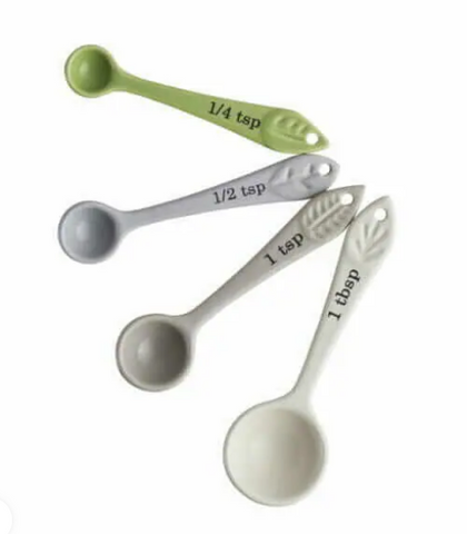 MEASURING SPOONS - SET OF 4 - CERAMIC - IN THE FOREST PATTERN - MASON CASH