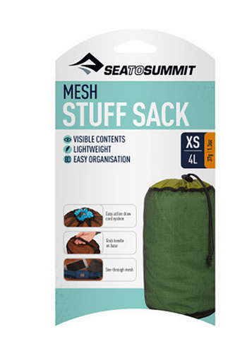STUFF SACK - MESH - 4 Litres - EXTRA SMALL - GREEN - STS