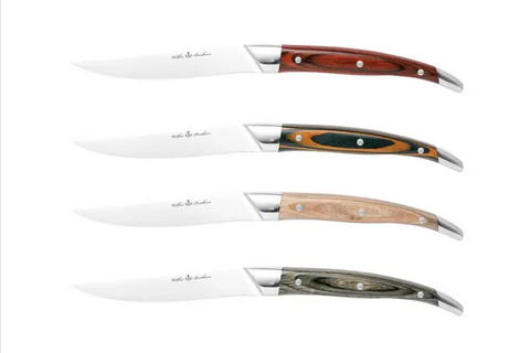 STEAK KNIFE SET - 4 PIECE  -  PAKKAWOOD - WILKIE