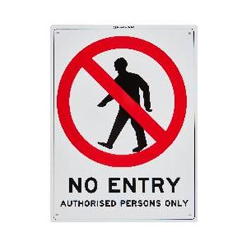 NO ENTRY AUTHORISED PERSONS ONLY  - SIGN - MEDIUM