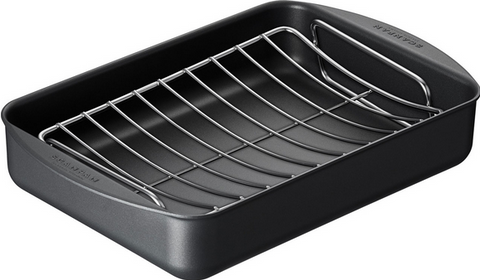 ROASTING DISH - SMALL WITH RACK - 34x22x3.25L  - SCANPAN