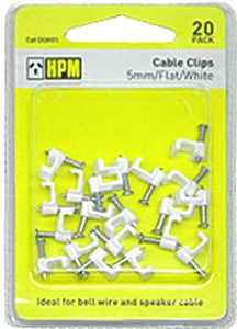 CABLE CLIPS - WHITE FLAST 5mm - 20 PACK