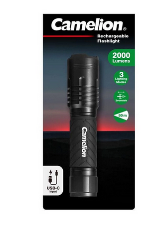 TORCH  - 2000 LUMENS - RECHARGEABLE - 34W - 3 MODE - CAMELION