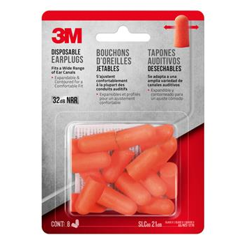 EAR PLUGS - DISPOSABLE - 8 PAIRS - 3M