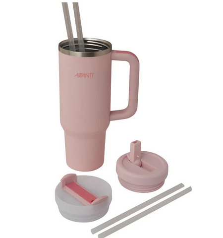 HYDROQUENCH TUMBLER AIRTIGHT & INSULATED - 1 LITRE - 2 LIDS - BLUSH - AVANTI