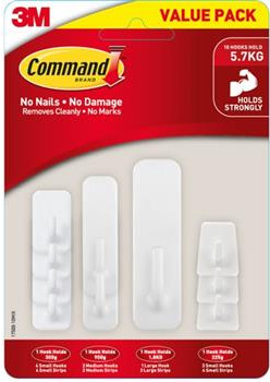 HOOKS - 10 PACK BASIC MIX VALUE PACK - COMMAND - REMOVABLE