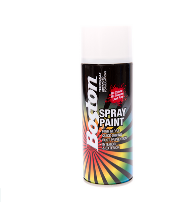 SPRAY PAINT - SATIN WHITE AEROSOL - 250G - BOSTON