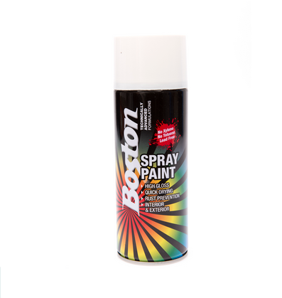 SPRAY PAINT - MATT WHITE ENAMEL AEROSOL - 250G - BOSTON