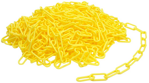 CHAIN - SAFETY CHAIN - YELLOW  6mm X 10 metres - PLASTIC