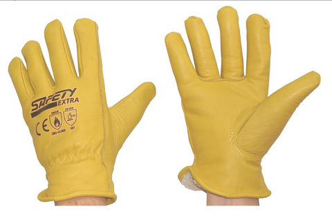 RIGGERS - LAMBSWOOL LINED LEATHER GLOVES - EXTRA LARGE SIZE - HEAVY DUTY