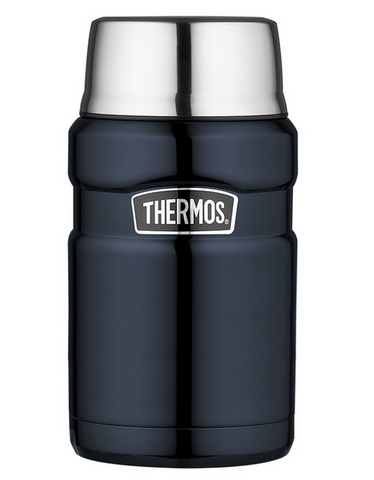 THERMOS - 710ML -  MIDNIGHT BLUE STEEL KING  VACUUM FOOD JAR -  GENUINE THERMOS
