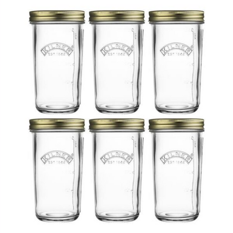 GLASS PRESERVING JAR SET - SCREW TOP - WIDE MOUTH  - 500ml - KILNER - SET OF 6