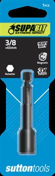 DRIVER BIT  - NUTSETTER - 3/8" x 65mm - IMPACT - MAGNETIC - SUTTON