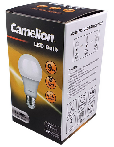 LIGHT GLOBE - LED - ES  - 9W - DAYLIGHT  - 6500k - 806 LUMENS - 2 PACK