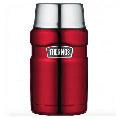 THERMOS - 710ml -  STAINLESS STEEL KING VACUUM FOOD JAR - RED