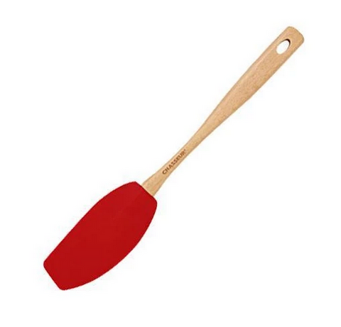 SPATULA - WOODEN HANDLE - CURVED - RED - CHASSEUR