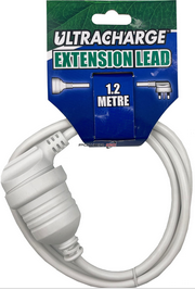 EXTENSION LEAD - EXTENSION CORD - 1.2 METRE   - WHITE  ULTRACHARGE