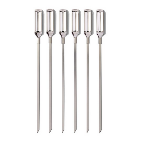 SKEWERS - 6 PIECE GRILLING SKEWER SET - STAINLESS STEEL  - 34cm -OXO