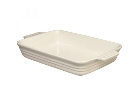 BAKING DISH - LARGE RECTANGULAR  ANTIQUE CREAM 32x24x6CM - STONEWARE -  LE CUISSON - CHASSEUR