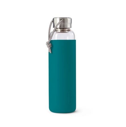 WATER BOTTLE - GLASS - OCEAN - 600mls  - BLACK+BLUM