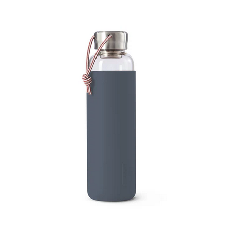 WATER BOTTLE - GLASS - SLATE - 600mls  - BLACK+BLUM