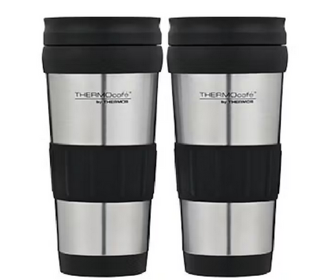 THERMOS - 420ml - 2 PACK -  THERMOCAFE TRAVELLER TUMBLERS -  STAINLESS STEEL