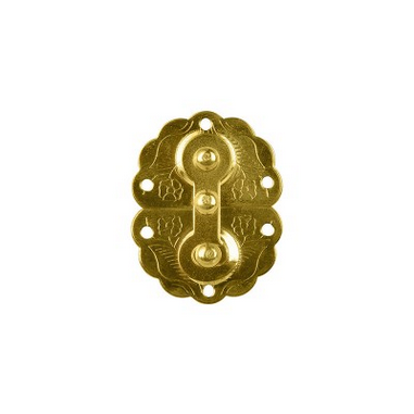CATCH - JEWEL BOX CATCH  - BRASS PLATED - 1 Piece - ROMAK
