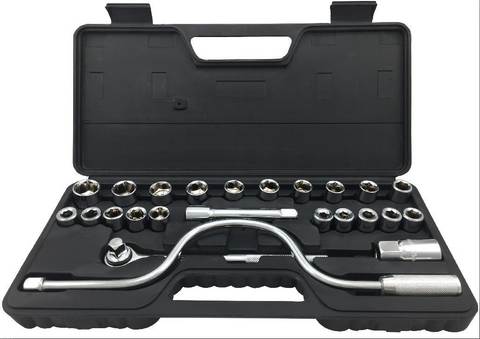 SOCKET SET - 24 PIECE - METRIC & IMPERIAL SOCKET SET 1/2" DRIVE
