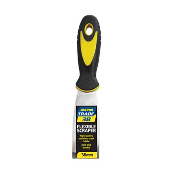 SCRAPER  - FLEXIBLE 38mmSOFT GRIP - TRADE - STAINLESS STEEL  - UNI-PRO