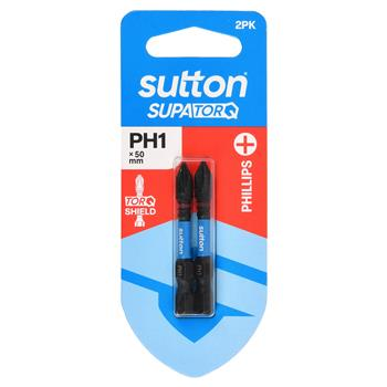 DRIVER BIT - PH1 x 50mm - SUPATORQ - 2 PK - SUTTON
