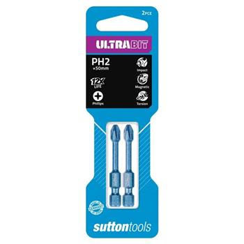 DRIVER BIT - PH2x50mm - PHILLIPS ULTRA - 2 PACK