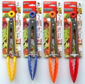 TONGS - 23CM - STAINLESS STEEL NYLON TIPPED  - 4 COLOURS - DURMAZ