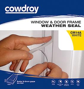 WEATHER FOAM SEAL TAPE - 19X  x 6mm - 5m- COWDROY CM14A  WHITE - WINDOWS & DOORS