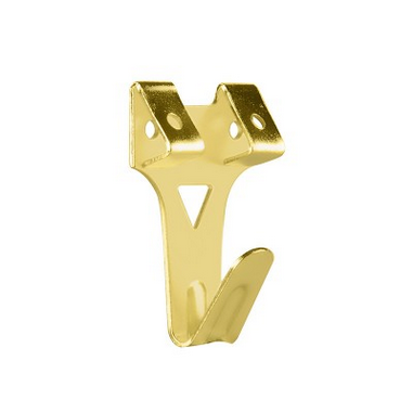 PICTURE HOOK - ANGLE DRIVE - DOUBLE - BRASS PLATED  - 3 PACK