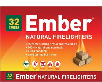 FIRELIGHTERS  - 32 PACK - NATURAL - EMBER