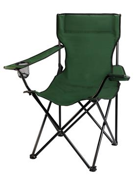 CAMP CHAIR - FOLDING - WITH CUP HOLDER -  GREEN - 120kg