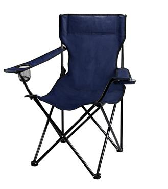 CAMP CHAIR - FOLDING - WITH CUP HOLDER -  BLUE - 120kg