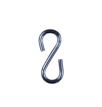S HOOKS - 4mmx50mm -  ZINC PLATED - 5 PACK