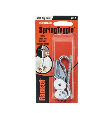 HOOK - CEILING HOOK WITH SPRING TOGGLE - NICKLE PLATED - 25mm - PKT 2 - RAMSET