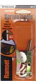 HOOK - CEILING HOOK WITH SPRING TOGGLE - WHITE - 25mm - PKT 2 - RAMSET