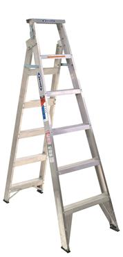 LADDER  - WERNER 1.8 - 2.3 METRE  - ALUMINIUM DUAL PURPOSE INDUSTRIAL  - RATED TO 120KG