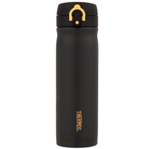 THERMOS - 470ML -  VACUUM INSULATED DRINK BOTTLE - MATT BLACK STAINLESS STEEL