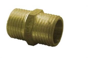 NIPPLE / JOINER - HEX  DOUBLE - BRASS - 15mm - LF81241B