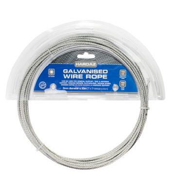 WIRE - GALVANISED ROPE -  3mm x 10 Metres